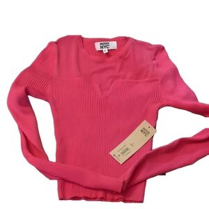 Madden pink long sleeve mesh top size.small